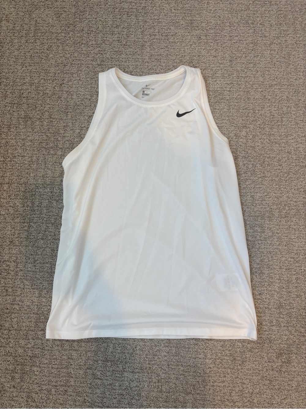 Nike Women's White Dri-FIT Athletic Tank Top Size Large The Nike Tee - Picture 1 of 3